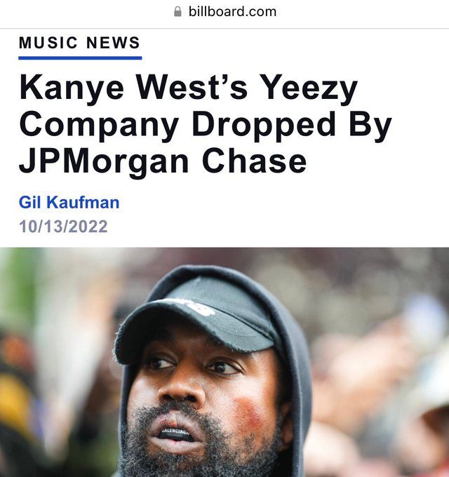 JP Morgan Chase Cancels Kanye West Bank Account